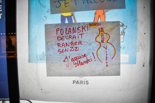 Protestators outside salle Pleyel before 2020 Cesar ceremony. Rassemblement de militantes et d associations féministes lors d une manifestation organisée par Osez le féminisme devant la salle Pleyel à Paris lors de la 45e édition de la cérémonie des César. Les participantes sont venues protester contre les 12 nominations du film J accuse de Roman Polanski. 251998 2020-02-27 Paris France  Copyright: xBarbaraxNeymanx xStarfacex STAR_251998_089