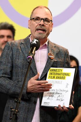 David France at the presentation of the Amnesty International Film Award 2020 for the film Welcome to Chechnya at the Berlinale 2020 70 Berlin International Film Festival at the Hotel Grand Hyatt Berlin, 29 02 2020 Foto:xC.xNiehausx xFuturexImage