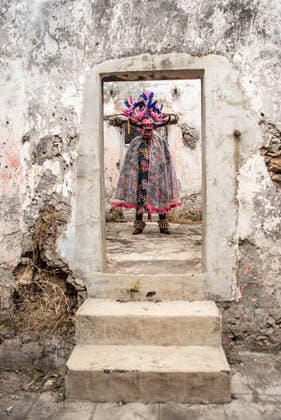 February 29, 2020, Almolonga, Veracruz, Mexico: People from Almolonga Veracruz, celebrate their carnival dressed in their traditional bull masks. This carnival is one of the oldest in the region and dates back to the time when African slaves revealed themselves against Europeans in these lands. Almolonga Mexico - ZUMAqp1_ 20200229_zip_qp1_003 Copyright: xHectorxAdolfoxQuintanarxPerezx
