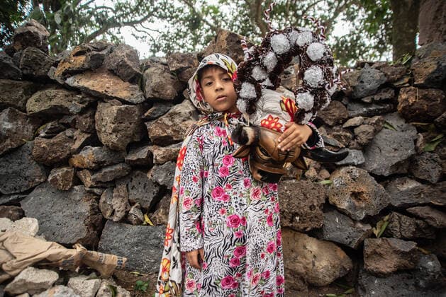 February 29, 2020, Almolonga, Veracruz, Mexico: People from Almolonga Veracruz, celebrate their carnival dressed in their traditional bull masks. This carnival is one of the oldest in the region and dates back to the time when African slaves revealed themselves against Europeans in these lands. Almolonga Mexico - ZUMAqp1_ 20200229_zip_qp1_016 Copyright: xHectorxAdolfoxQuintanarxPerezx