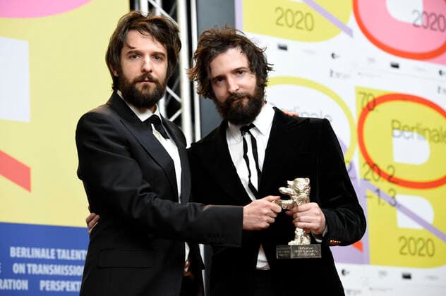 Damiano D™Innocenzo and Fabio D™Innocenzo Silver Bear best filming cue Favolacce Bad Tales at the press conference of the winners of the Berlinale 2020 70 Berlin International Film Festival at the Hotel Grand Hyatt Berlin, 29 02 2020 Foto:xN.xKubelkax xFuturexImage