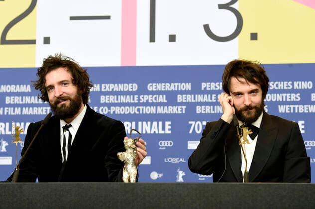 Fabio D™Innocenzo and Damiano D™Innocenzo Silver Bear best filming cue Favolacce Bad Tales at the press conference of the winners of the Berlinale 2020 70 Berlin International Film Festival at the Hotel Grand Hyatt Berlin, 29 02 2020 Foto:xN.xKubelkax xFuturexImage