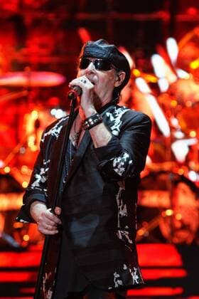 Scorpion Concert at JogjaRockarta Music Festival in Yogyakarta - 01 March 2020. Klaus Meine, vocalist of a German rock band, Scorpion sang during the JogjaRockarta Music Festival in Yogyakarta, Indonesia, Sunday, March 1, 2020. Scorpion s performance was almost canceled due to the corona virus (COVID-19) issue that was sweeping Southeast Asia. (Photo by Devi Rahman INA Photo Agency imago images) 