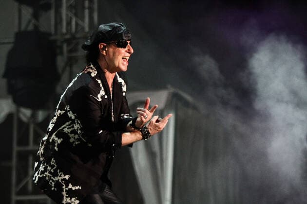 Scorpion Concert at JogjaRockarta Music Festival in Yogyakarta - 01 March 2020. Klaus Meine, vocalist of a German rock band, Scorpion sang during the JogjaRockarta Music Festival in Yogyakarta, Indonesia, Sunday, March 1, 2020. Scorpion s performance was almost canceled due to the corona virus (COVID-19) issue that was sweeping Southeast Asia. (Photo by Devi Rahman INA Photo Agency imago images) 