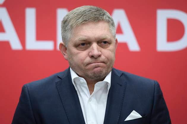 Former Slovak prime minister Robert Fico, pictured, does not intend to step down as the leader of the strongest government coalition party, Smer-Social Democracy (Smer-SD), which was defeated in the Saturday general election, Fico told journalists on Sunday, March 1, 2020, in Bratislava, Slovakia. (CTKxPhoto OndrejxDeml) CTKPhotoP202003010520401 dml 002