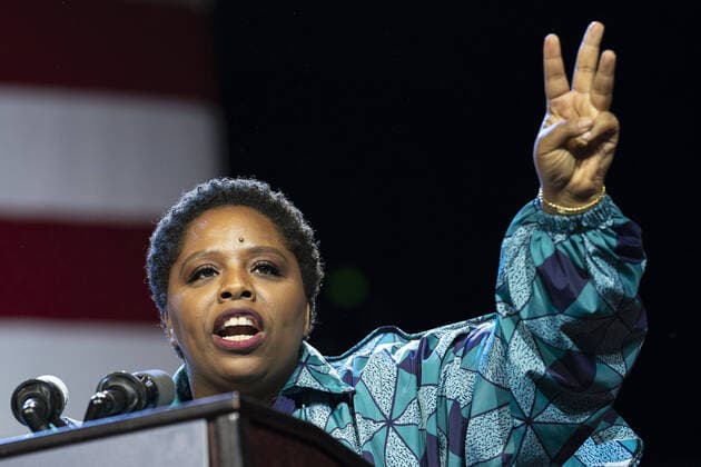 March 15, 2019, Los Angeles, California, United States: Black Lives Matter co-founder Patrisse Cullors speaks at the campaign rally for Democratic presidential candidate Senator Bernie Sanders in Los Angeles, California..Sanders campaigns ahead of the upcoming Super Tuesday Democratic presidential primaries. Los Angeles United States - ZUMAs197 20190315_zaa_s197_880 Copyright: xRonenxTivonyx