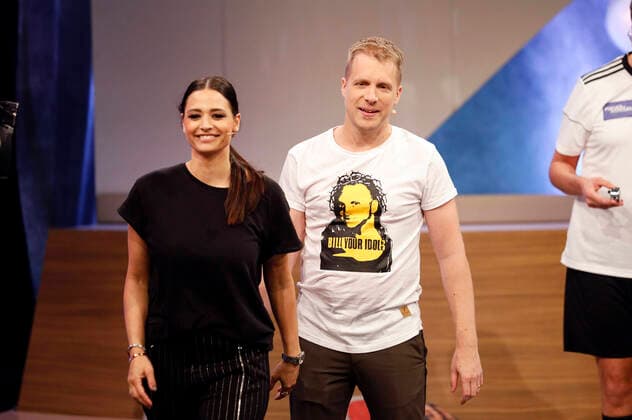 Oliver Pocher with his wife Amira Pocher in the RTL live show Pocher vs Wendler End with funny in the NOBEO Studios Cologne Hürth, 01 03 2020 Foto:xC.xHardtx xFuturexImage
