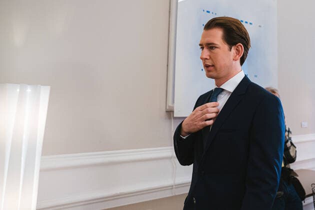 Vienna 04 03 2020, Federal Chancellery, Vienna, AUT, Exchange of the Federal Government with the social partners on the corona virus, in the picture Sebastian Kurz OeVP during press conference after an exchange of the federal government with the social partners on the corona virus at the federal chancellery in Vienna, Austria on 2020 03 04  EP_sro