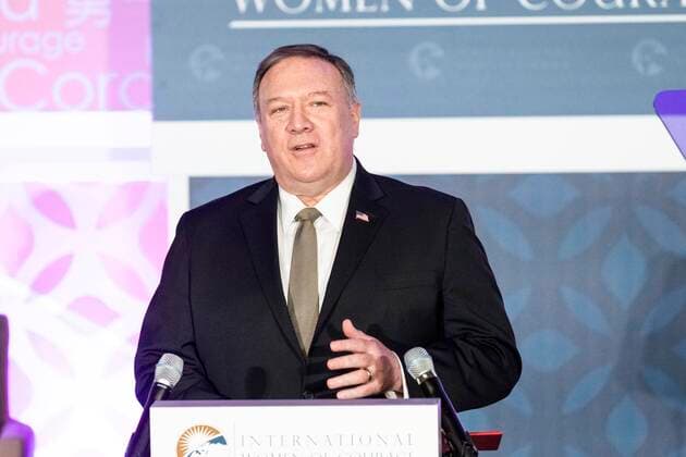 March 4, 2020, Washington, DC, United States: March 4, 2020 - Washington, DC, United States: U.S. Secretary of State MIKE POMPEO speaking at the 2020 International Women of Courage Awards. Washington United States - ZUMAb161 20200304_zap_b161_001 Copyright: xMichaelxBrochsteinx