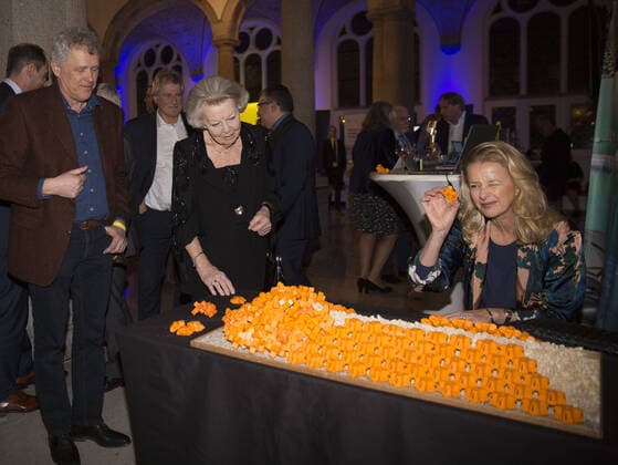 04-03-2020 Delft Princess Beatrix and Princess Mabel during the presentation of the 6th Prince Friso engineering award at the Oude Bibliotheek Academy in Delft.  Copyright: xPPEx