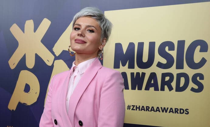 MOSCOW REGION, RUSSIA - MARCH 4, 2020: Singer Shena (Anna Shulgina) at the pre-party event for the ZHARA Music Awards 2020 ceremony at Moscow s Crocus City Hall. Vyacheslav Prokofyev TASS  TS0D0C64