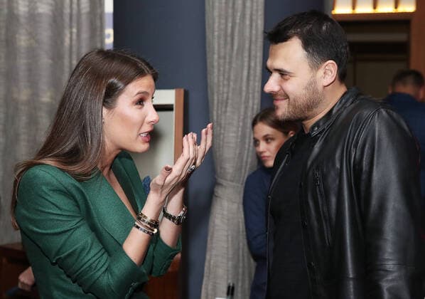 MOSCOW REGION, RUSSIA - MARCH 4, 2020: Singer Keti Topuria (L) of the band A-Studio and singer Emin at the pre-party event for the ZHARA Music Awards 2020 ceremony at Moscow s Crocus City Hall. Vyacheslav Prokofyev TASS  TS0D0C84