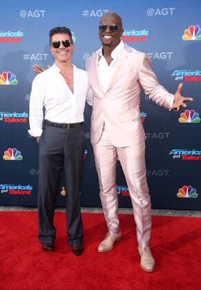 PASADENA, CA - MARCH 4: Simon Cowell, Terry Crews, at America s Got Talent Season 15 Red Carpet Kickoff at Pasadena Civic Auditorium in Pasadena, California on March 4, 2020. Copyright: xFayexSadoux