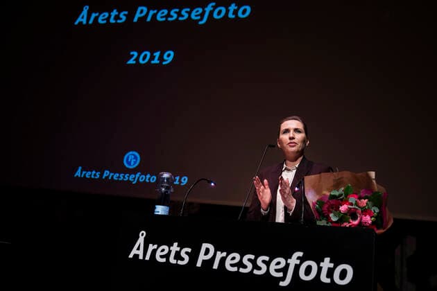 Prime Minister Mette Frederiksen was present to present the award AArets Press photo AArets Press photo 2019 awards ceremony in the Black Diamond in Copenhagen on Friday, March 6, 2020, Copenhagen Denmark,  Copyright: MartinxSylvestx cop102 spdk20200306-152325-L