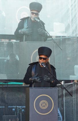 March 6, 2020, London, United Kingdom: Jazzie B, founder and leading light of the Soul II Soul collective speaks to the crowd during the Music Walk Of Fame Soul II Soul stone unveiling, the fourth stone to be placed on Camden High Street in London. London United Kingdom - ZUMAs197 20200306_zaa_s197_164 Copyright: xKeithxMayhewx