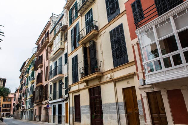 Houses in the old town of Palma de Mallorca Balearic Islands Spain Real estate