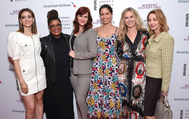 March 8, 2020, Los Angeles, California, USA: Edy Ganem,Yvette Nicole Brown, Sara Rue, Mereceds Mason, Laura Bell Bundy, Sharon Lawrence arrives for the 8th Annual Women Making History Awards held at the Skirball Cultural Center. Los Angeles USA - ZUMAo05_ 20200308_zaf_o05_057 Copyright: xLisaxO Connorx