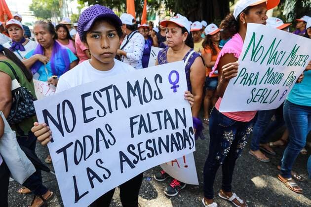 Women take part in a mobilization to demand a stop to gender violence, during the commemoration of International Women s Day, in Acapulco, Mexico, 08 March 2020. March for International Women s Day in Mexico !ACHTUNG: NUR REDAKTIONELLE NUTZUNG!  Copyright: xDavidxGuzmanx MEX7119 20200309-637193121251719847