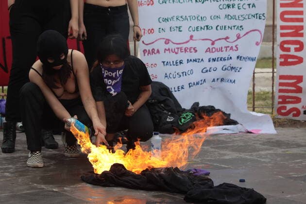 Mexico: International women s day Feminist march to commemorate the international women s day, feminist groups took to the streets to commemorate the international women s day. Juarez Chihuahua Mexico Copyright: DavidxPeinado