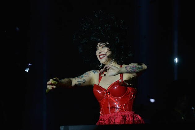 March 7, 2020, Mexico City, Mexico: Chilean singer and activist Mon Laferte performs live on stage during the Tiempo de Mujeres Music Festival at Zocalo in Mexico City. Mexico City Mexico - ZUMAs197 20200307_zaa_s197_535 Copyright: xCarlosxTischlerx