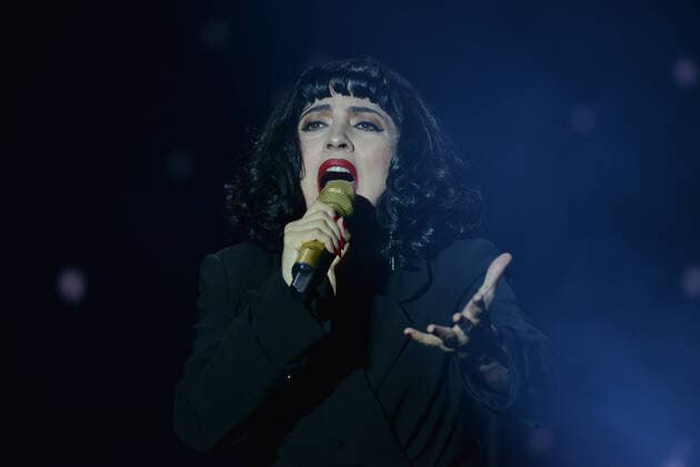 March 7, 2020, Mexico City, Mexico: Chilean singer and activist Mon Laferte performs live on stage during the Tiempo de Mujeres Music Festival at Zocalo in Mexico City. Mexico City Mexico - ZUMAs197 20200307_zaa_s197_539 Copyright: xCarlosxTischlerx