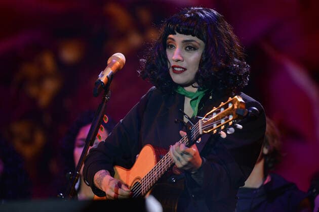 March 7, 2020, Mexico City, Mexico: Chilean singer and activist Mon Laferte performs live on stage during the Tiempo de Mujeres Music Festival at Zocalo in Mexico City. Mexico City Mexico - ZUMAs197 20200307_zaa_s197_540 Copyright: xCarlosxTischlerx