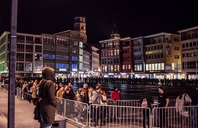 Corona Virus The Long Night of the Mussees 2020 in Stuttgart is cancelled Due to the increasing number of people suffering from the Corona Virus, Covid 19 Here market place Stuttgart, visitors of the underground hotel Stuttgart Baden Wuerttemberg Germany Copyright: xMaxxKovalenkox