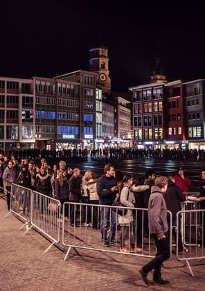 Corona Virus The Long Night of the Mussees 2020 in Stuttgart is cancelled Due to the increasing number of people suffering from the Corona Virus, Covid 19 Here market place Stuttgart, visitors of the underground hotel Stuttgart Baden Wuerttemberg Germany Copyright: xMaxxKovalenkox