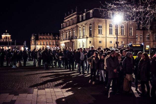 Corona Virus The Long Night of the Mussees 2020 in Stuttgart is cancelled Due to the increasing number of people suffering from the Corona Virus, Covid 19 Here market place Stuttgart, visitors of the underground hotel Stuttgart Baden Wuerttemberg Germany Copyright: xMaxxKovalenkox