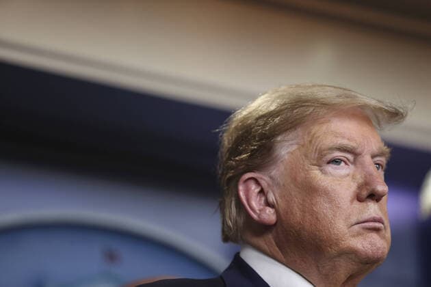 President Donald Trump listens during a press conference with members of the coronavirus task force in the James S. Brady Press Briefing Room of the White House on March 9, 2020 in Washington, DC.  WAX20200309313 OLIVERxCONTRERAS