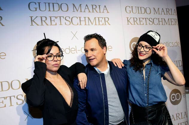 Fernanda Brandao, Guido Maria Kretschmer and Jasmin Wagner at the launch of the new eyewear collection by Guido Maria Kretschmer and Edel Optics at the Hamburger Ding on the Reeperbahn Hamburg, 09 03 2020 Foto:xH.xHartmannx xFuturexImage