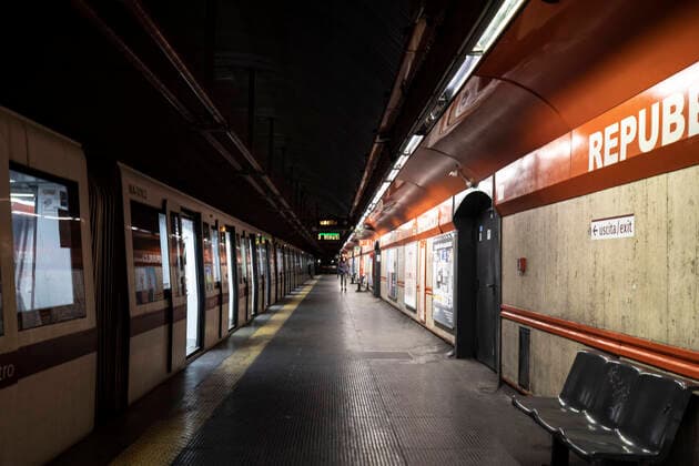 Rome, Coronavirus emergency. Metro almost deserted  Copyright: xRomax xIPAx xRomax