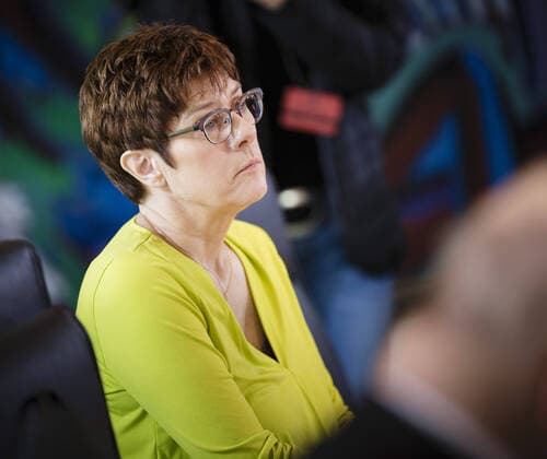 Annegret Kramp-Karrenbauer, Parteivorsitzende der CDU, aufgenommen im Rahmen einer Kabinettssitzung im Bundeskanzleramt in Berlin. 11.03.2020. Berlin Deutschland *** Annegret Kramp Karrenbauer, party leader of the CDU, recorded during a cabinet meeting in the Federal Chancellery in Berlin 11 03 2020 Berlin Germany Copyright: xFelixxZahn photothek.netx