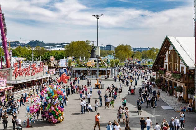 DEU, Germany, Baden Württemberg, Stuttgart, 22 04 2019 Because of Coronavirus the city of Stuttgart cancels the Spring Festival The big public festival should have taken place from 18 April to 10 May 2020 Here are impressions of the 81 Spring Festival in 2019 According to the organizer it is the biggest Spring Festival in Europe with about 1.5 million visitors