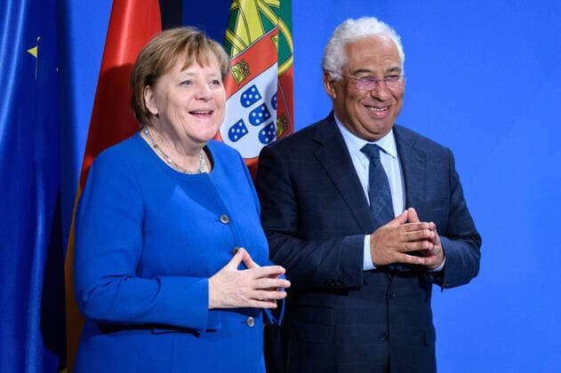 Berlin, Press Conference Angela Merkel and Antonio Costa Germany, Berlin 11 03 2020 The picture shows the German Chancellor Angela Merkel cdu and the Prime Minister of the Republic of Portugal António Costa after the joint press conference Berlin Federal Chancellery Berlin Germany