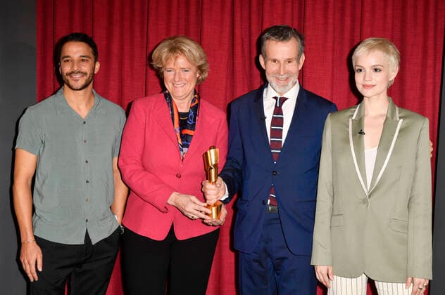 Kostja Ullmann, Monika Grütters, Ulrich Matthes and Emilia Schüle during the photo session at the press conference announcing the nominations for the German Film Award 2020 at Delphi Filmpalast Berlin, 11 03 2020 Foto:xF.xKernx xFuturexImage