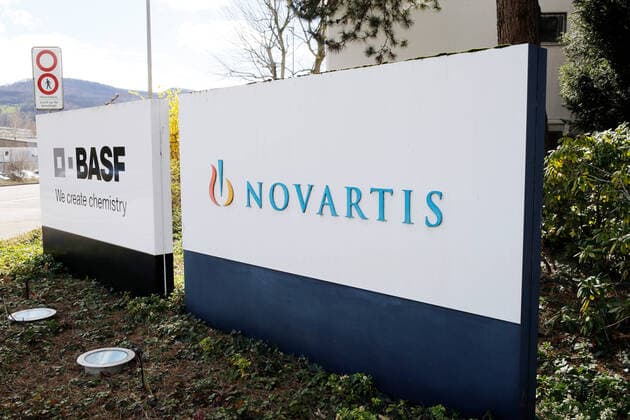 11 03 2020 Basel , SWITZERLAND , Chemical company BASF and pharmaceutical company Novartis in Basel