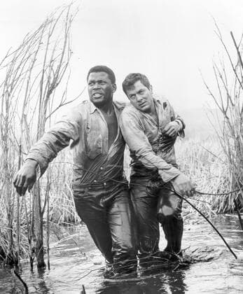 THE DEFIANT ONES, Sidney Poitier, Tony Curtis, 1958 Courtesy Everett Collection !ACHTUNG AUFNAHMEDATUM GESCHÃ„TZT! PUBLICATIONXNOTxINxCANxCHNxFRAxITAxJPNxNORxPOLxRUSxESPxUKxUSA Copyright: xCourtesyxEverettxCollectionx MCDDEON EC011
