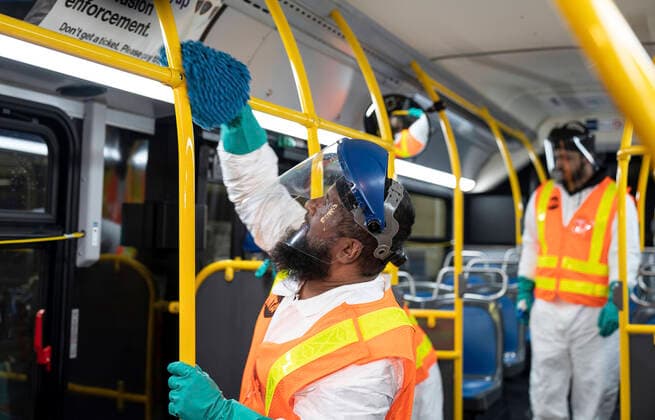 March 6, 2020, New York City, NY, United States: Metropolitan Transportation Authority workers disinfect and sanitizing train cars to prevent the COVID-19, coronavirus in the New York City Transit subway system March 6, 2020 in New York City, New York. New York City United States - ZUMAp138 20200306_zaa_p138_071 Copyright: xAndrewxCashin MtaxNewx
