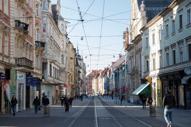Graz TOPIC PICTURE The empty Herrengasse in Graz as a result of the coronavirus outbreak in Austria, recorded on 15 03 2020 in Graz, Austria Empty streets at the Herrengasse as a result of the coronavirus outbreak in Austria, on 2020 03 15 in Graz, Austria  EP_ies