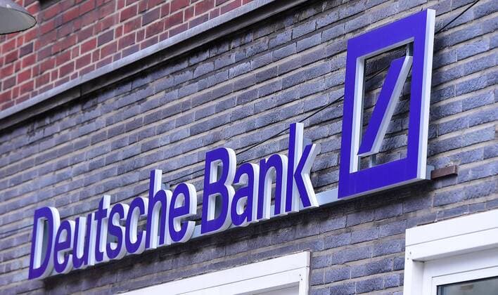 Logo Letter Deutsche Bank on 15 03 2020 in Oberhausen Deutsche Bank Aktiengesellschaft is Germanys largest credit institution in terms of total assets and number of employees The company, headquartered in Frankfurt am Main, operates as a universal bank and maintains major branches in London, New York City, Singapore, Hong Kong and Sydney xRx