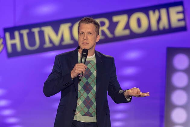 Appearance of surprise guest Oliver Pocher in the show The MDR records the closing gala of the HumorZone Patron is comedian Olaf Schubert in the old slaughterhouse in Dresden on instruction by the health department of the city of Dresden due to the corona crisis without an audience.
