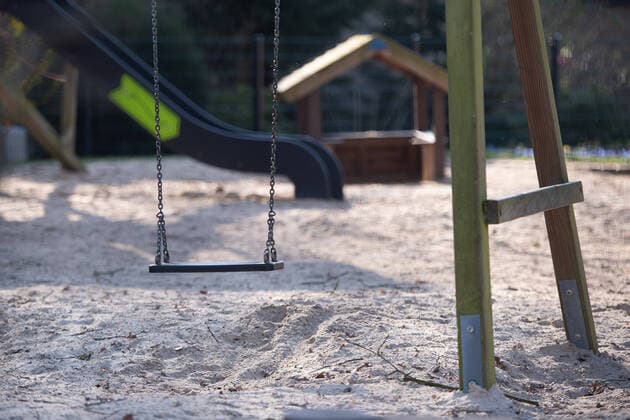 Bünde, Germany 16 03 2020 Feature Coronavirus Its consequences The coronavirus Covid 19 causes closed shops, closure of schools and major events Consequences in picture A deserted playground at a kindergarten , Bünde Germany