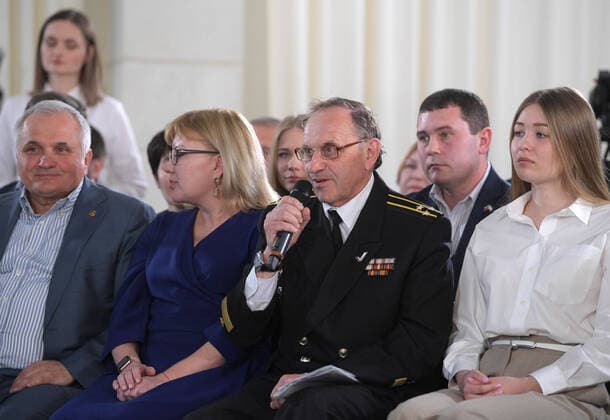 SEVASTOPOL, RUSSIA - MARCH 18, 2020: A public meeting with Russia s President Vladimir Putin takes place at the Konstantinovskaya Batareya Konstantin Battery Museum and Exhibition Centre. Alexei Druzhinin Russian Presidential Press and Information Office TASS  TS0D2A45
