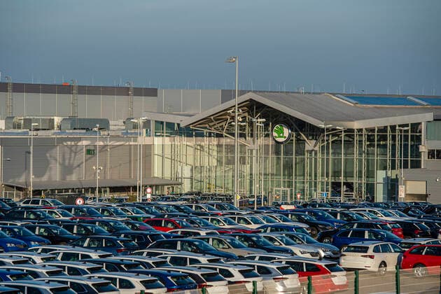 Vehicles manufactured by the Skoda Auto company in Mlada Boleslav, Czech Republic, March 18, 2020. Skoda Auto officially confirmed the suspension of production in all three plants in Czechia. Two employees have contracted the coronavirus. (CTKxPhoto RadekxPetrasek) CTKPhotoP202003180985701 PER 4
