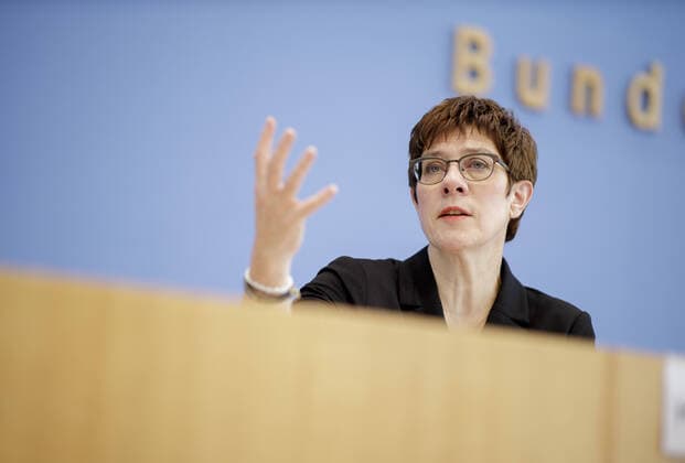 Federal Minister of Defence Annegret Kramp Karrenbauer, and Chairwoman of the CDU, at the Federal Press Conference Berlin, 19 03 2020 Berlin Germany Copyright: xThomasxImo photothek.netx