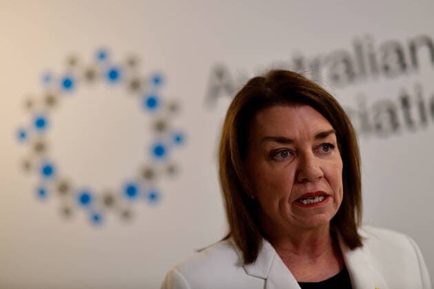 ANNA BLIGH ABA PRESSER, ABA CEO Anna Bligh speaks to the media during a press conference in Sydney, Friday, March 20, 2020. ( NO ARCHIVING, EDITORIAL USE ONLY, NO USE IN BOOKS WITHOUT CONSENT SYDNEY NSW AUSTRALIA  Copyright: xPAULxBRAVENx 20200320001458266059