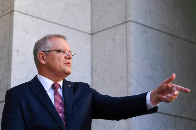 SCOTT MORRISON CORONAVIRUS PRESSER, Australian Prime Minister Scott Morrison speaks to the media during a press conference at Parliament House in Canberra, Friday, March 20, 2020. ( NO ARCHIVING, EDITORIAL USE ONLY, NO USE IN BOOKS WITHOUT CONSENT CANBERRA ACT AUSTRALIA  Copyright: xLUKASxCOCHx 20200320001458339671