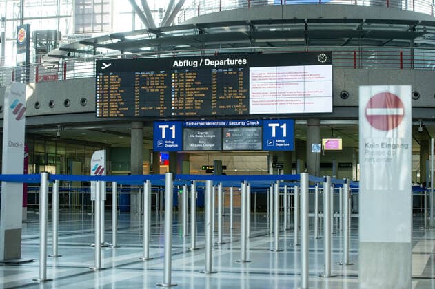 Coronavirus COVID 19 Stuttgart Airport and Messe Stuttgart under the influence of the pandemic The grounds and terminals are also referred to Very few flights arrive in Stuttgart at Stuttgart Mitte Baden Württemberg Germany Copyright: xLeif-HendrikxPiechowskix