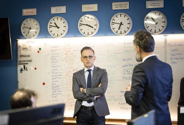 Federal Foreign Minister Heiko Maas, SPD, visits the Crisis Response Centre at the Federal Foreign Office Here the repatriation of German citizens from abroad is organised Berlin 20 03 2020 Berlin Germany Copyright: xThomasxKoehler photothek.dex